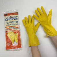 Перчатки хозяйственные LUX-Paclan "M" ПРОЧНЫЕ 1пара с х/б напылением