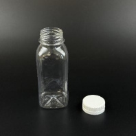 Бутылка ПЭТ D=38мм 0,3л КВАДРАТ (ДЖУС) прозрачная + КРЫШКА (100шт) 