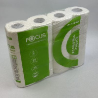 Бумага туалетная FOCUS Eco 2сл УП=12шт L=15м K=125шт 120х92мм