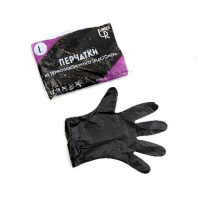 Перчатки ТПЭ ПАКЕТ ЧЁРНЫЕ "L" УП=100шт Китай