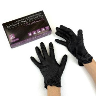 Перчатки виниловые неопудренные ЧЁРНЫЕ "S" УП=100шт