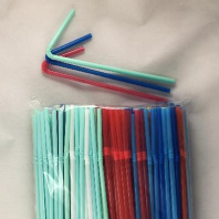 Трубочки  5х210мм УП=250шт с гофрой ЦВЕТНЫЕ