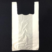 Пакет майка ПНД 25+12х45 (10) БЕЛАЯ 100шт