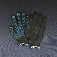 Перчатки трикотаж 4-нит. с ПВХ ЧЁРНЫЕ 1пара