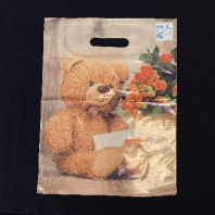 Пакет с вырубной ручкой ПВД 31х40см (60) Тедди 50шт