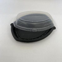 Контейнер одноразовый ЛАНЧ К-257 1-секц. ЧЁРНЫЙ 800мл + КРЫШКА 30шт 257х202х37мм