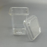 Контейнер одноразовый для ДЕСЕРТОВ ПР-СТ-80х80/100-прозр. + КРЫШКА ПР-СТ-80-прозр. 60шт V=300мл