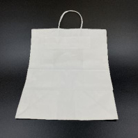 Пакет бумажный прямоугольное дно с КРУЧЁННОЙ ручкой БЕЛЫЙ 370х320х200 25шт пл.80гр 