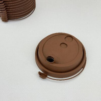 Крышка ПП 80мм с ЗАГЛУШКОЙ 50шт КОРИЧНЕВАЯ