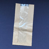 Пакет бумажный. V-дно КРАФТ с ОКНОМ 390х170(окно=80)х70 100шт 