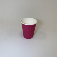 Стакан бумажный 250(260)мл МАЛИНОВЫЙ 50шт D=80, d=57, H=92,5мм ПБФ 