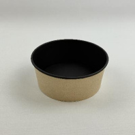 Салатник бумажный  КРАФТ/чёрный  750мл (V=600мл) 45шт D=150, d=127, H=61 Round Bowl Black Wood