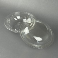 Контейнер одноразовый ЛАНЧ круглый ПЭТ СпК-190-750 750мл прозрачный + КРЫШКА-КУПОЛ 75шт D=190 H=34мм