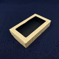 Ланч-бокс с окном OneBox-1000 ЧЁРНЫЙ 25шт 200х120х40мм