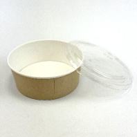 Салатник бумажный  КРАФТ/белый 1300мл (V=1120мл) 35шт D=185, d=160, H=70 OSQ Round Bowl