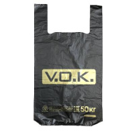 Пакет майка ПНД 30+15х55 (25) VOK ЧЁРНАЯ 100шт 