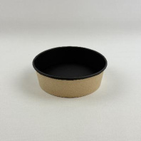 Салатник бумажный  КРАФТ/чёрный  620мл (V=410мл) 45шт D=150, d=132, H=46 Round Bowl Black Wood