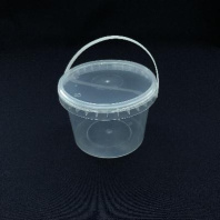 Ведро круглое  500мл прозрачное с РУЧКОЙ + КРЫШКА D=109мм, H=80мм 