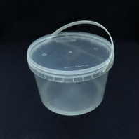 Ведро круглое 2,25л прозрачное с РУЧКОЙ + КРЫШКА D=185, d=169, H=120мм 