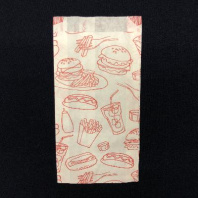 Пакет бумажный V-дно ОДП 220х110х35 (шаурма) 100шт печать "Фаст Фуд" 