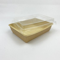 Салатник + крышка ВЫСОКАЯ H=20мм OneClick Bottom-1000 КРАФТ 50шт 180х130/200х150